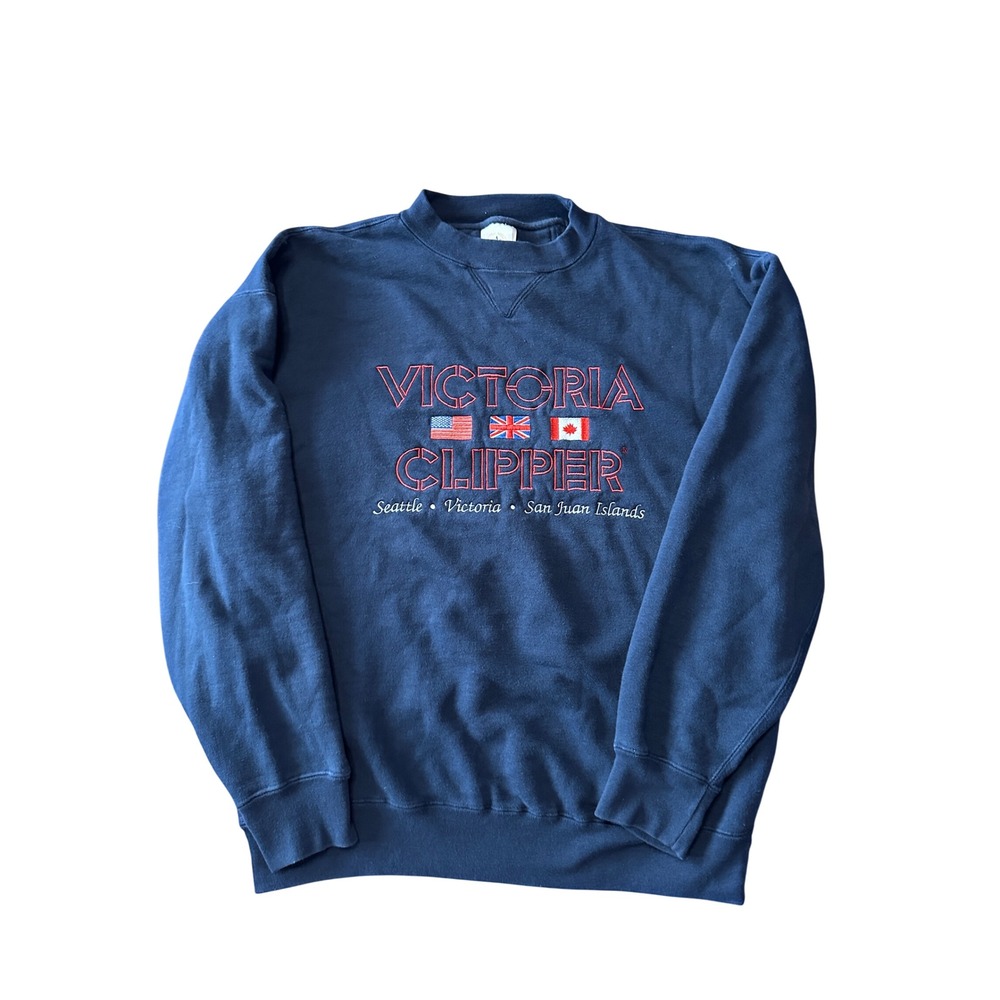 BAC Premier Canada Victoria Clipper Sweatshirt Navy Blue‎ Embroidered Size Large